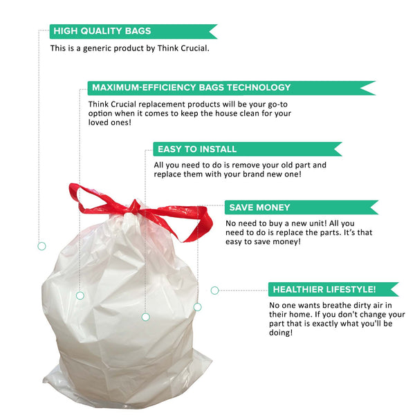 Repl. Simplehuman 20L, 5.2 Gallon D-Style Garbage Bag (20PK)