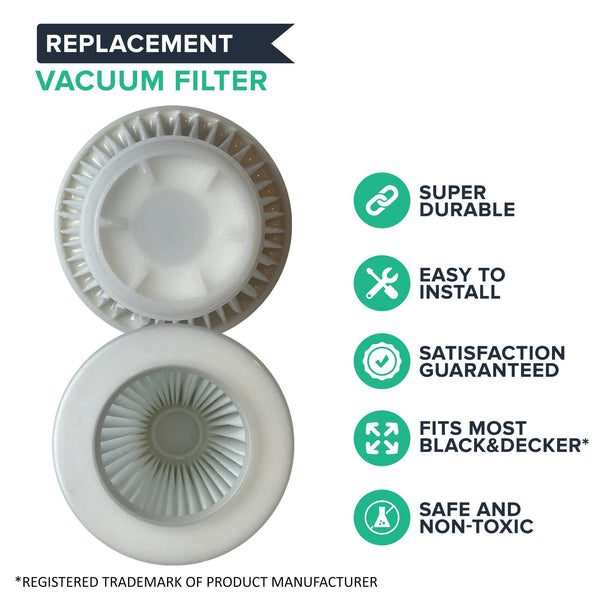 2pk Replacement Vacuum Filters, Fits Black & Decker DustBuster