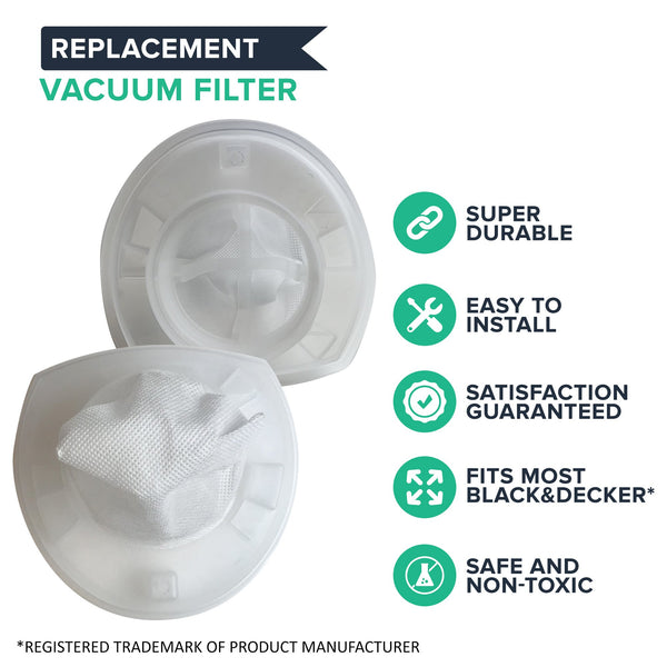 2pk Replacement Vacuum Filters, Fits Black & Decker DustBuster