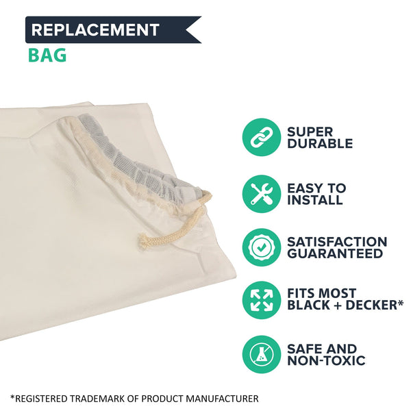  BV-008 Replacement Leaf Blower Vacuum Bags - Disposable Leaf  Blower Bag Compatible with Black+Decker BV3600, BV3800, BV6000, BV6600,  LH4500, LH5000 & LH5500 Leaf Blower Cordless Accessories (6 Pack) : Patio