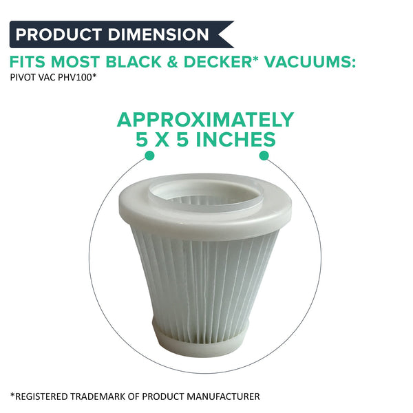 4 Black & Decker Reusable Filters Fit Pivot Vacuum | Part #PVF100