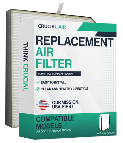 Think Crucial Air Purifier Replacement HEPA Filter Compatible with AirDoctor Models AD3000 / AD3500 – High-Efficiency Air Purification, Easy Installation (1-Pack HEPA Filter Only)