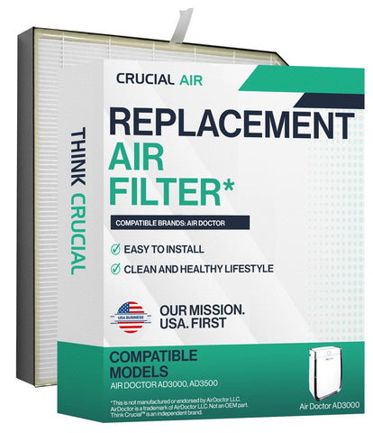 Think Crucial Replacement Air Purifier Filter Compatible with AirDoctor AD3000 / AD3500 – Third-Party Product, Premium Air Purification, Easy Installation (1-Pack Premium Filter Only)